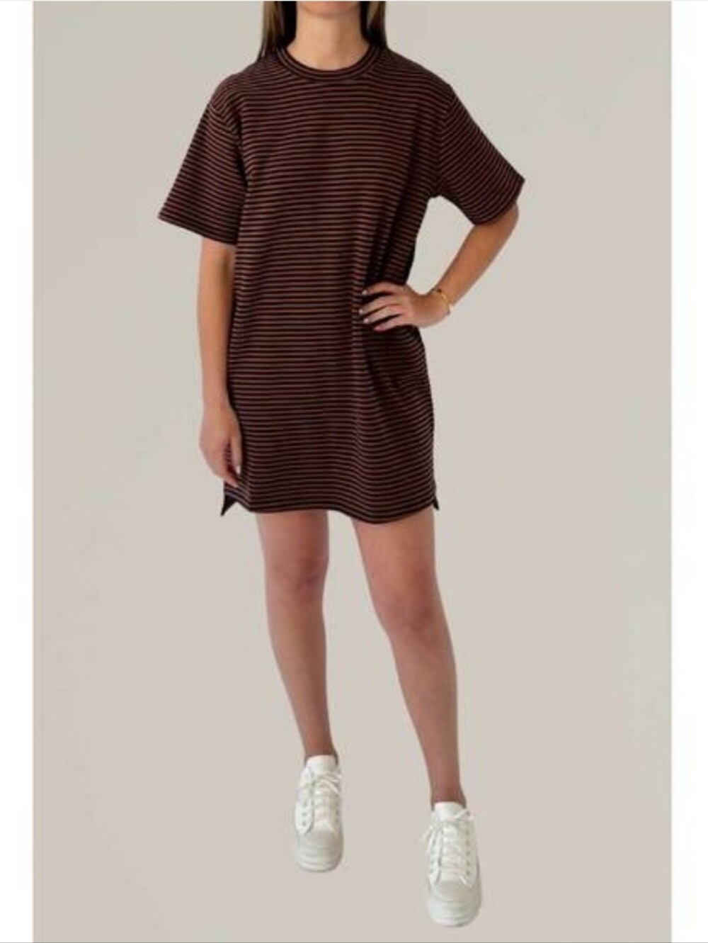 Things Between Striped Short Sleeve T-shirt Dress Size Small